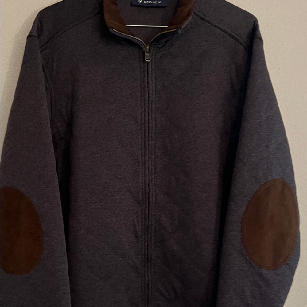 Men's Gray Jacket with Brown Accents